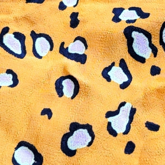 Topshop Leopard Animal Print Button Yellow Orange Size 4. - Picture 13 of 13